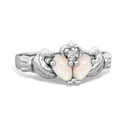 Opal 'Our Heart' Claddagh 14K White Gold ring R2388