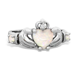 Opal Claddagh Keepsake 14K White Gold ring R5245