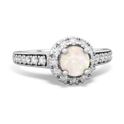 Opal Diamond Halo 14K White Gold ring R5370