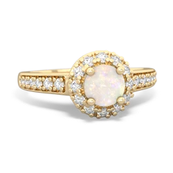 Opal Diamond Halo 14K Yellow Gold ring R5370