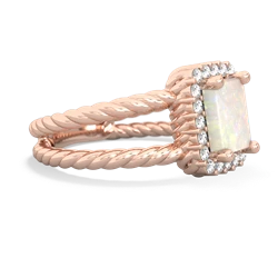 Opal Rope Split Band 14K Rose Gold ring R2628