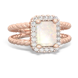 Opal Rope Split Band 14K Rose Gold ring R2628