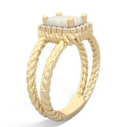 Opal Rope Split Band 14K Yellow Gold ring R2628