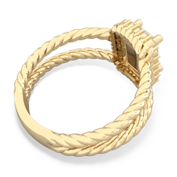 Opal Rope Split Band 14K Yellow Gold ring R2628