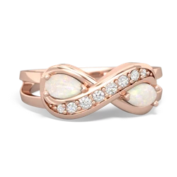 Opal Diamond Infinity 14K Rose Gold ring R5390