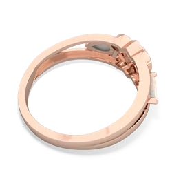 Opal Hearts Intertwined 14K Rose Gold ring R5880
