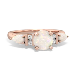 Opal 6Mm Round Eternal Embrace Engagement 14K Rose Gold ring R2005