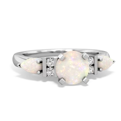 Opal 6Mm Round Eternal Embrace Engagement 14K White Gold ring R2005