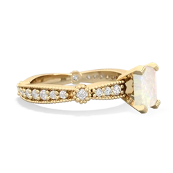 Opal Sparkling Tiara 7X5mm Emerald-Cut 14K Yellow Gold ring R26297EM