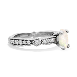 Opal Sparkling Tiara 7X5mm Oval 14K White Gold ring R26297VL