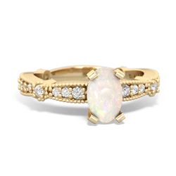 Opal Sparkling Tiara 7X5mm Oval 14K Yellow Gold ring R26297VL