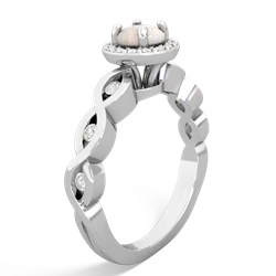 Opal Infinity Halo Engagement 14K White Gold ring R26315RH