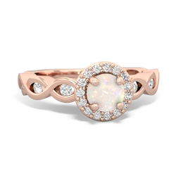 Opal Infinity Halo Engagement 14K Rose Gold ring R26315RH