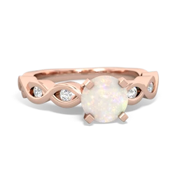 Opal Infinity 6Mm Round Engagement 14K Rose Gold ring R26316RD