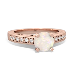 Opal Art Deco Engagement 6Mm Round 14K Rose Gold ring R26356RD