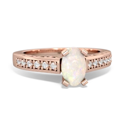 Opal Art Deco Engagement 7X5mm Oval 14K Rose Gold ring R26357VL