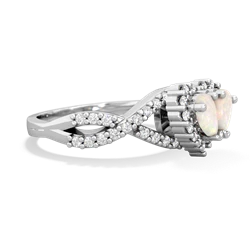 Opal Diamond Twist 'One Heart' 14K White Gold ring R2640HRT