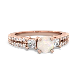 Opal Classic 5Mm Round Engagement 14K Rose Gold ring R26435RD