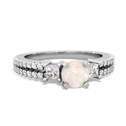 Opal Classic 5Mm Round Engagement 14K White Gold ring R26435RD