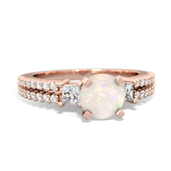 Opal Classic 6Mm Round Engagement 14K Rose Gold ring R26436RD