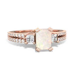 Opal Classic 7X5mm Emerald-Cut Engagement 14K Rose Gold ring R26437EM