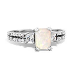 Opal Classic 7X5mm Emerald-Cut Engagement 14K White Gold ring R26437EM