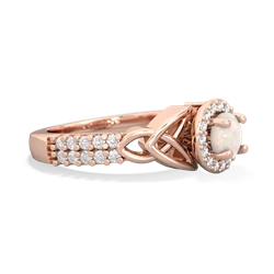 Opal Celtic Knot Halo 14K Rose Gold ring R26445RH