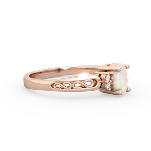 Opal Filligree Scroll Oval 14K Rose Gold ring R0812