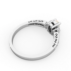 Opal Filligree Scroll Oval 14K White Gold ring R0812