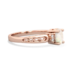 Opal Filligree Scroll Oval 14K Rose Gold ring R0812