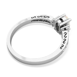Opal Filligree Scroll Oval 14K White Gold ring R0812
