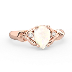 Opal Precious Pear 14K Rose Gold ring R0826