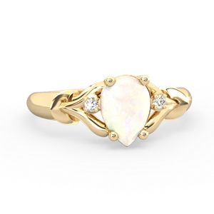 Opal Precious Pear 14K Yellow Gold ring R0826