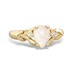 Opal Precious Pear 14K Yellow Gold ring R0826