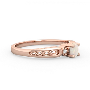 Opal Filligree Scroll Round 14K Rose Gold ring R0829
