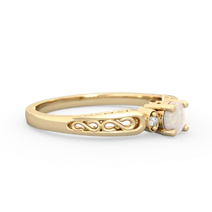 Opal Filligree Scroll Round 14K Yellow Gold ring R0829