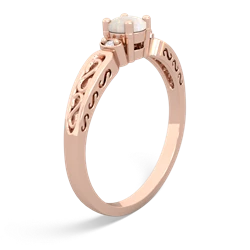 Opal Filligree Scroll Round 14K Rose Gold ring R0829