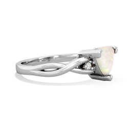 Opal Trillion Twist 14K White Gold ring R2104