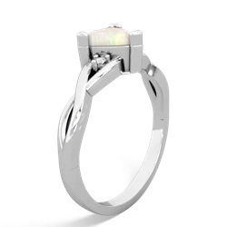 Opal Trillion Twist 14K White Gold ring R2104