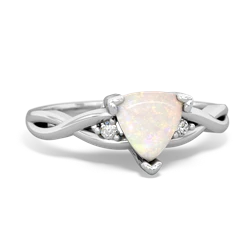 Opal Trillion Twist 14K White Gold ring R2104