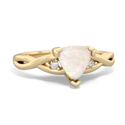 Opal Trillion Twist 14K Yellow Gold ring R2104