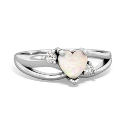 Opal Split Band Swirl 14K White Gold ring R2130