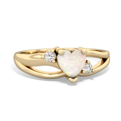 Opal Split Band Swirl 14K Yellow Gold ring R2130