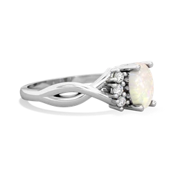 Opal Victorian Twist 14K White Gold ring R2497