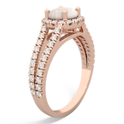 Opal Pave Halo 14K Rose Gold ring R5490