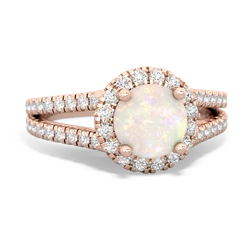 Opal Pave Halo 14K Rose Gold ring R5490