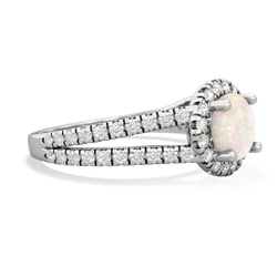 Opal Pave Halo 14K White Gold ring R5490