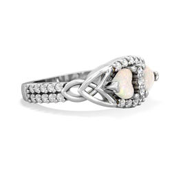 Opal Sparkling Celtic Knot 14K White Gold ring R2645