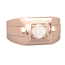 Opal Men's Squared Circle 14K Rose Gold ring R0480