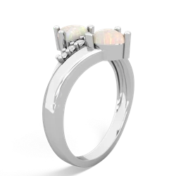 Opal Heart To Heart 14K White Gold ring R2064